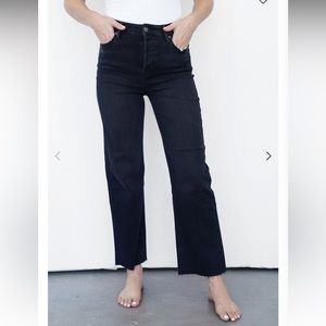 Carly Jean Los Angeles Laurel Wide Leg Jeans Charcoal Wash